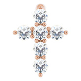 14K Rose Gold 1/6 CTW Natural Diamond Cross Pendant