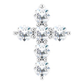 14K White Gold 1/4 CTW Natural Diamond Cross Pendant