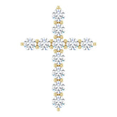 14K Yellow Gold 3/8 CTW Natural Diamond Cross Pendant