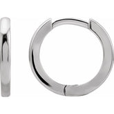 Platinum Hinged 15 mm Hoop Earrings
