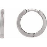 14K White Gold Hinged 10 mm Hoop Earring