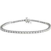 14K White Gold 3 CTW Natural Diamond Line 7 1/4" Bracelet