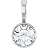 Sterling Silver 1/4 CT Natural Diamond Bezel-Set Solitaire Pendant