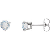 14K White Gold Natural Blue Sheen Moonstone Earrings