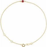 14K Yellow Gold Lab-Grown Ruby Bezel-Set Solitaire 6 1/2-7 1/2" Bracelet