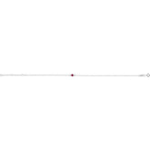 Sterling Silver Lab-Grown Ruby Bezel-Set Solitaire 6 1/2-7 1/2" Bracelet