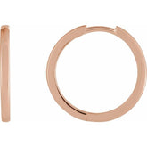 14K Rose Gold Hinged 18 mm Hoop Earrings