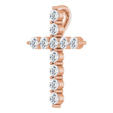 14K Rose Gold 1/4 CTW Lab-Grown Diamond Cross Pendant