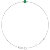14K White Gold Lab-Grown Emerald 6 1/2-7 1/2" Bracelet
