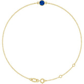 14K Yellow Gold Lab-Grown Blue Sapphire 6 1/2-7 1/2" Bracelet