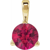 14K Yellow Gold Lab-Grown Ruby Pendant