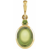14K Yellow Gold 8x6 mm Natural Peridot Pendant