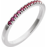 Sterling Silver Natural Ruby Stackable Ring