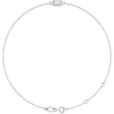 14K White Gold Natural White Sapphire 6 1/2-7 1/2" Bracelet
