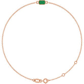 14K Rose Gold Natural Emerald 6 1/2-7 1/2" Bracelet