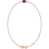 14K Rose Gold Natural Amethyst 6 1/2-7 1/2" Bracelet