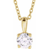 14K Yellow Gold 2 CT Natural Diamond 18" Necklace