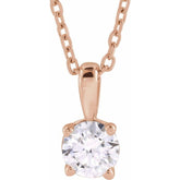 14K Rose Gold 1 CT Lab-Grown Diamond 18" Necklace