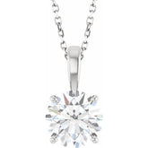 14K White Gold 2 CT Lab-Grown Diamond 18" Necklace