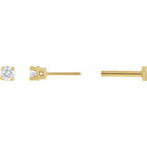 14K Yellow Gold .05 CT Natural Diamond Earrings