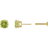 14K Yellow Gold Natural Peridot Earring