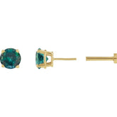 14K Yellow Gold Lab-Grown Alexandrite Earring