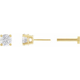 14K Yellow Gold 1/4 CT Natural Diamond Earring