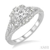 1/2 Ctw Diamond Semi-Mount Engagement Ring in 14K White Gold