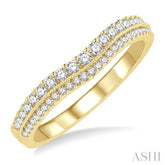 1/3 Ctw Twin Row Round Cut Diamond Wedding Band in 14K Yellow Gold