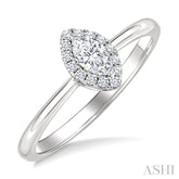 1/4 Ctw Marquise and Round Cut Diamond Fashion Halo Ring in 14K White Gold