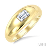 1/2 Ctw East-West Set Octagon Cut Diamond Aeris Gold Solitaire Fashion Ring in 14K Yellow Gold