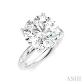 1/3 Ctw Round Shape Baguette and Round Cut Diamond Semi-Mount Engagement Ring in 14K White Gold