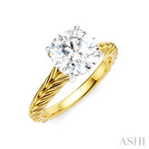 1/20 Ctw Circular Shape Round Cut Diamond Akari Wheat Shank Semi-Mount Engagement Ring in 14K Yellow and White Gold