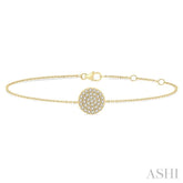 1/6 Ctw Petite Circular Disc Round Cut Diamond Fashion Bracelet in 10K Yellow Gold