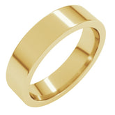 10K Yellow Gold 5 mm Comfort-Fit Flat Band Size 8