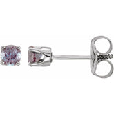Sterling Silver Imitation Alexandrite Youth Earrings
