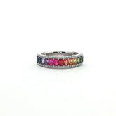 Rainbow Sapphire and Diamond Band