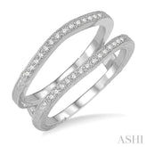 1/5 Ctw Round Cut Diamond Insert Ring in 14K White Gold