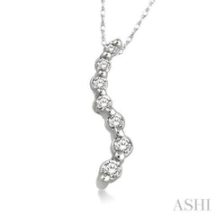 1/10 Ctw Swirl Journey Diamond Pendant in 14K White Gold with Chain 1/10 Ctw Swirl Journey Diamond Pendant in 14K White Gold with Chain