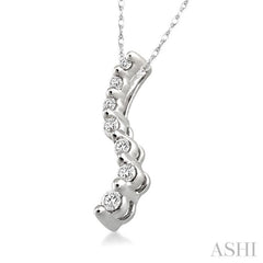 1/10 Ctw Swirl Journey Diamond Pendant in 14K White Gold with Chain 1/10 Ctw Swirl Journey Diamond Pendant in 14K White Gold with Chain