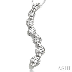 1/10 Ctw Swirl Journey Diamond Pendant in 14K White Gold with Chain 1/10 Ctw Swirl Journey Diamond Pendant in 14K White Gold with Chain