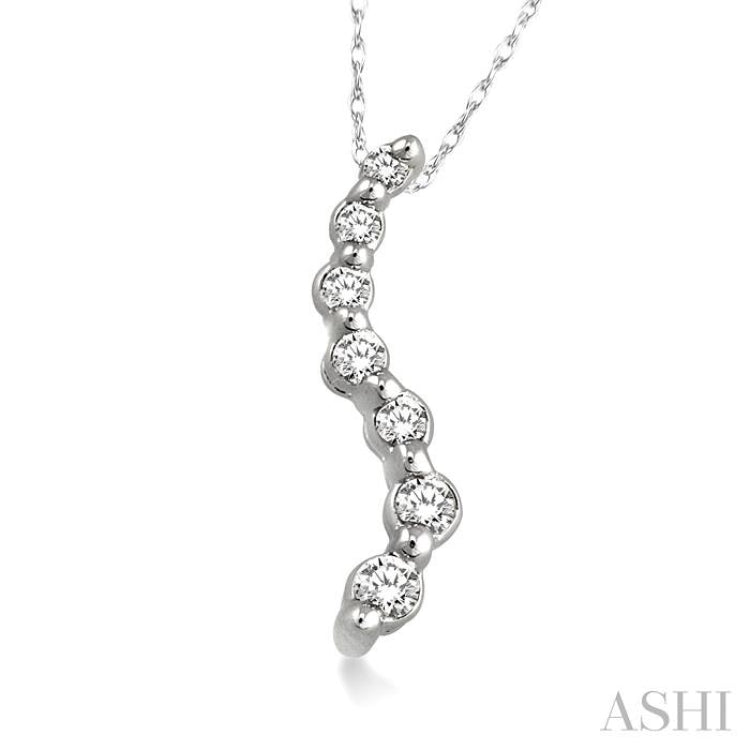 1/10 Ctw Swirl Journey Diamond Pendant in 10K White Gold with Chain 1/10 Ctw Swirl Journey Diamond Pendant in 10K White Gold with Chain