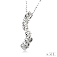 1/10 Ctw Swirl Journey Diamond Pendant in 10K White Gold with Chain 1/10 Ctw Swirl Journey Diamond Pendant in 10K White Gold with Chain