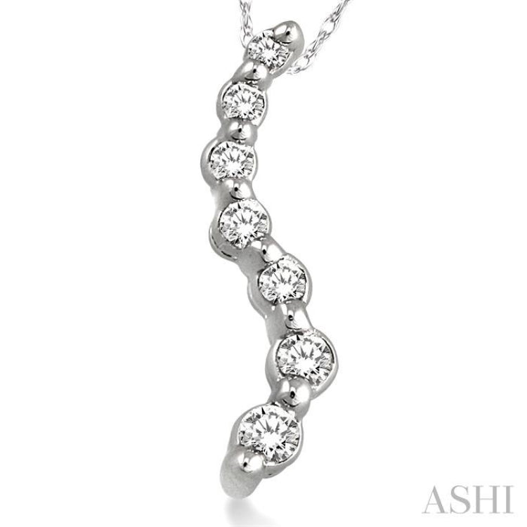 1/10 Ctw Swirl Journey Diamond Pendant in 10K White Gold with Chain 1/10 Ctw Swirl Journey Diamond Pendant in 10K White Gold with Chain