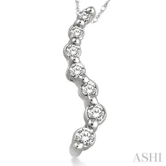 1/10 Ctw Swirl Journey Diamond Pendant in 10K White Gold with Chain 1/10 Ctw Swirl Journey Diamond Pendant in 10K White Gold with Chain