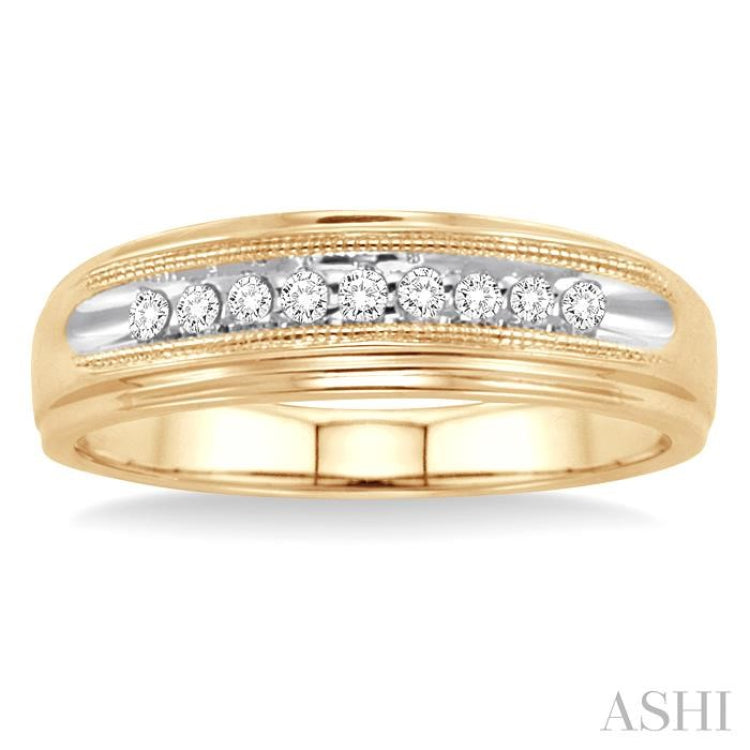 1/8 Ctw Round Cut Diamond Men's Ring in 14K Yellow Gold 1/8 Ctw Round Cut Diamond Men's Ring in 14K Yellow Gold