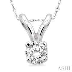 1/10 Ctw Round Cut Diamond Solitaire Pendant in 14K White Gold with Chain 1/10 Ctw Round Cut Diamond Solitaire Pendant in 14K White Gold with Chain