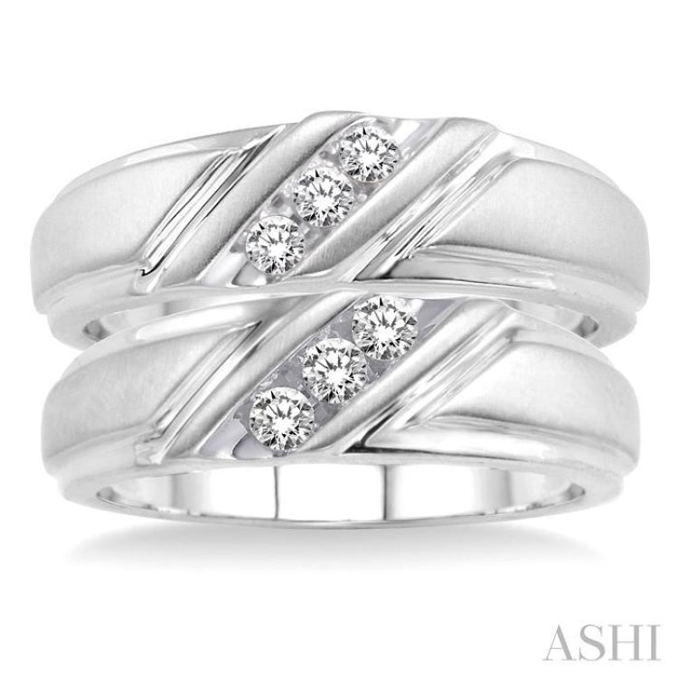 1/4 ctw Round Cut Diamond Duo Set in 14K White Gold 1/4 ctw Round Cut Diamond Duo Set in 14K White Gold