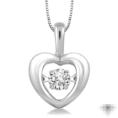 1/20 Ctw Round Cut Diamond Emotion Pendant in 10K White Gold with Chain 1/20 Ctw Round Cut Diamond Emotion Pendant in 10K White Gold with Chain