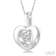 1/20 Ctw Round Cut Diamond Emotion Pendant in 10K White Gold with Chain 1/20 Ctw Round Cut Diamond Emotion Pendant in 10K White Gold with Chain